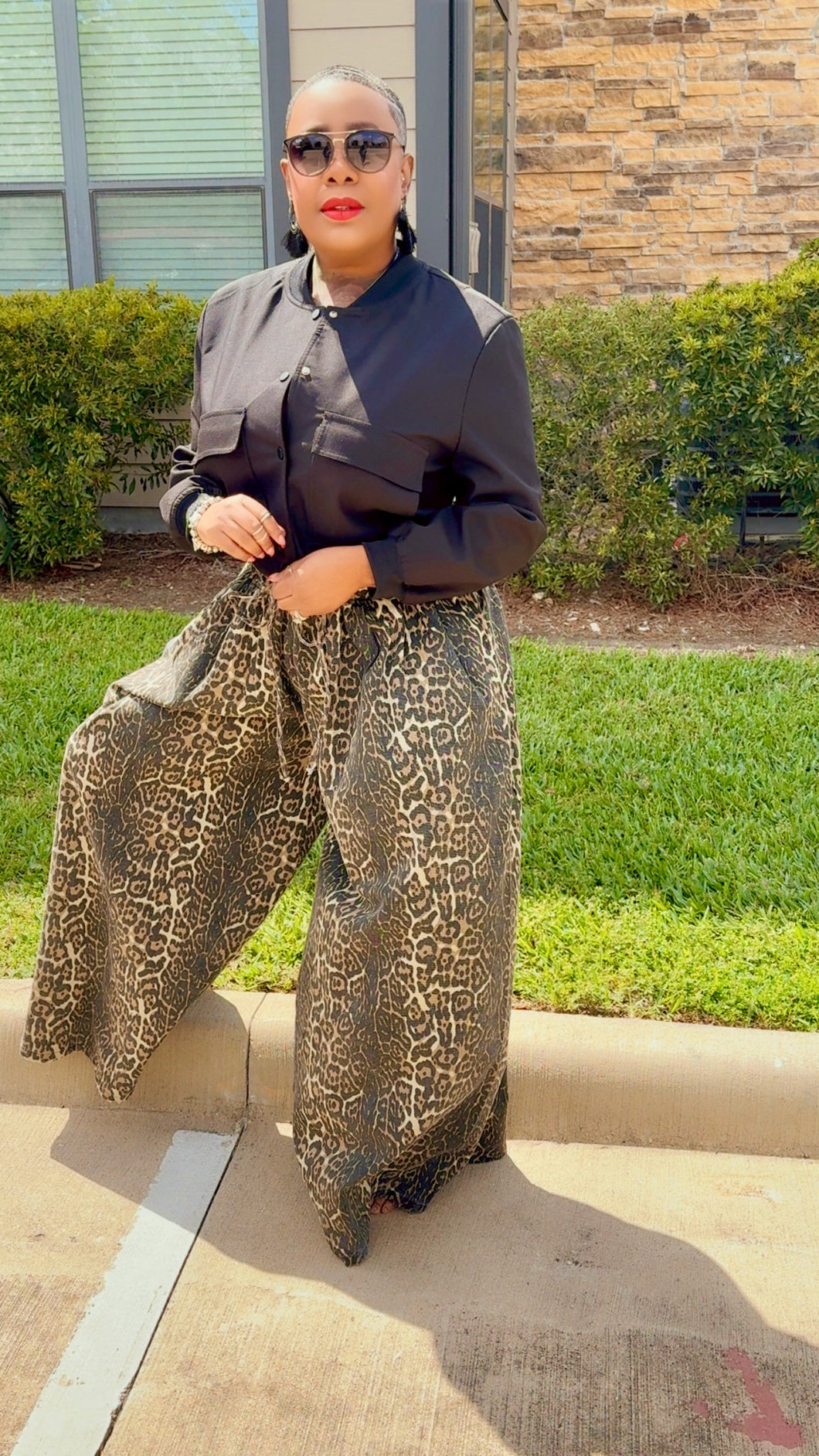 Amiyah Wide Leg Leopard Pants