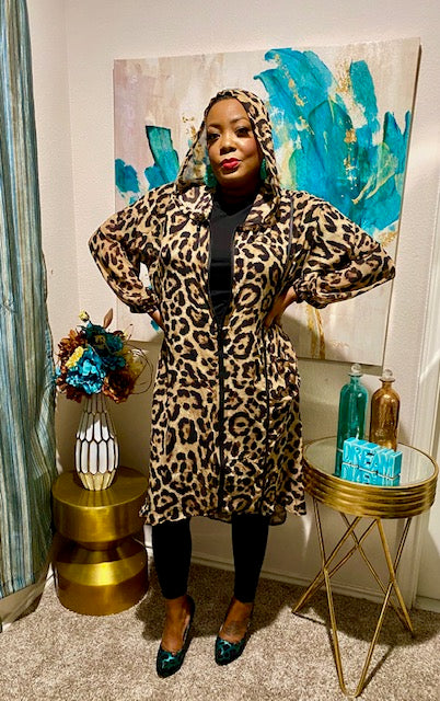 Leopard deals hooded duster