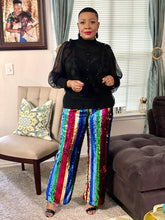 Load image into Gallery viewer, Trina Over the Rainbow Sequin Pants
