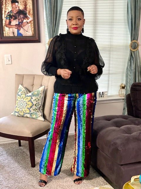 Trina Over the Rainbow Sequin Pants – Different. Unique. Chic. Boutique, LLC