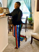 Load image into Gallery viewer, Trina Over the Rainbow Sequin Pants
