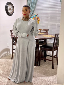 All About the Sleeves Maxi Dress (gray)