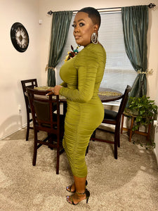 All Ruched Up Dress (olive)