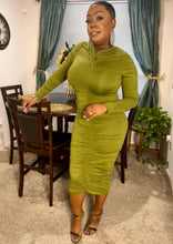 Load image into Gallery viewer, All Ruched Up Dress (olive)
