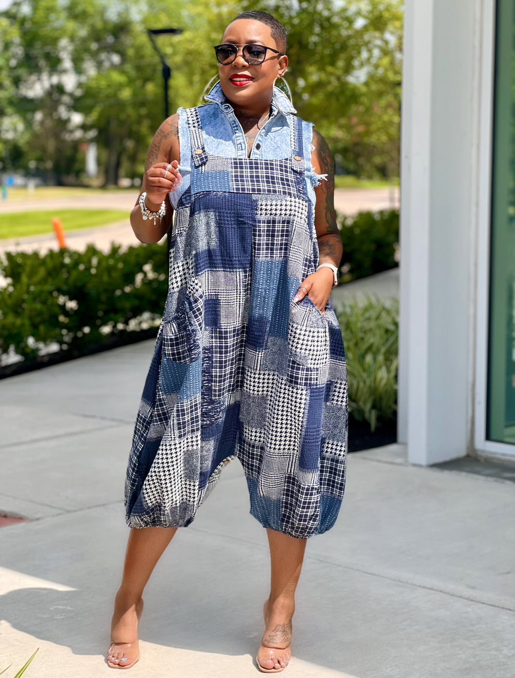 Patchwork jumpsuit top