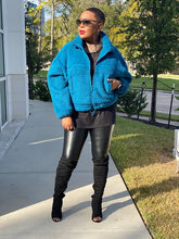 Load image into Gallery viewer, Warm &#39;n Fuzzy Jacket (teal)
